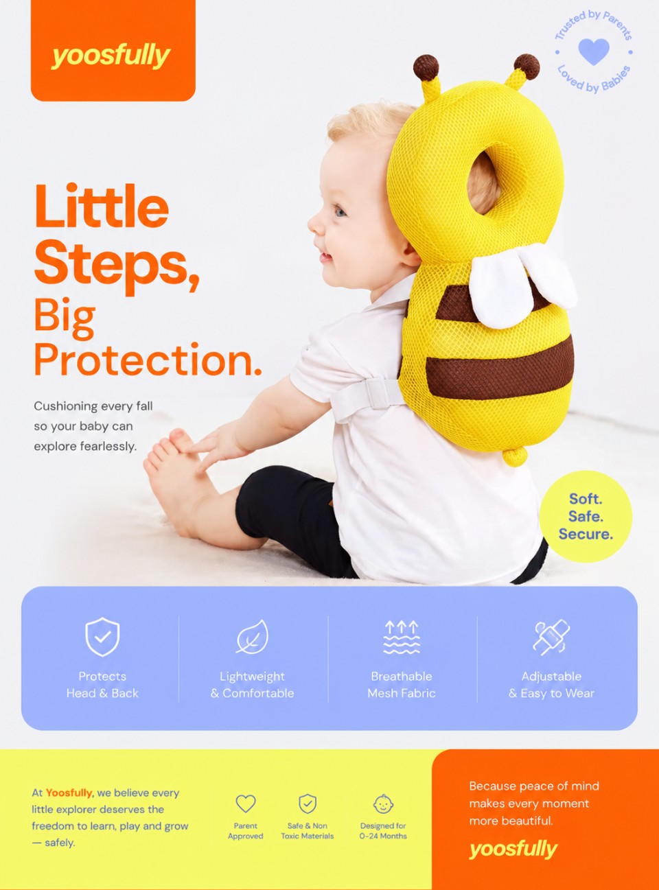 Yoosfully™ Baby Safety Cushion Backpack